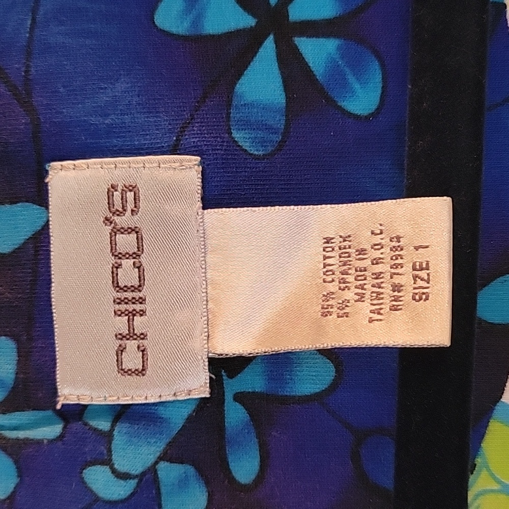 Chicos blue yellow floral top medium - Picture 2 of 4